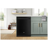 Whirlpool WDT750SAKB Dishwasher, 24 inch Exterior Width, 47 dB Decibel Level, Fully Integrated, Stainless Interior, 5 Wash Cycles, 13 Capacity (Place Settings), 3 Loading Racks, Black colour