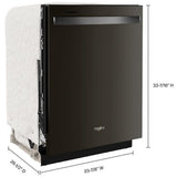 Whirlpool WDT750SAKV Dishwasher, 24 inch Exterior Width, 47 dB Decibel Level, Fully Integrated, Stainless Interior, 5 Wash Cycles, 13 Capacity (Place Settings), 3 Loading Racks, Black Stainless Steel colour