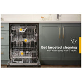 Whirlpool WDT970SAKV Dishwasher, 24 inch Exterior Width, 47 dB Decibel Level, Fully Integrated, Stainless Interior, 5 Wash Cycles, 15 Capacity (Place Settings), 3 Loading Racks, Black Stainless Steel colour