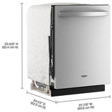 Whirlpool WDTS8024SZ Dishwasher, 24 inch Exterior Width, 47 dB Decibel Level, Fully Integrated, Stainless Interior, 5 Wash Cycles, 15 Capacity (Place Settings), 3 Loading Racks, FingerPrint Resistant Stainless Steel colour