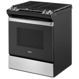 Whirlpool WEG515S0LS Gas Range, 5 cu. ft. Capacity, 30 inch Exterior Width, Self Clean, 4 Burners, Storage Drawer, 15,000 BTU Highest Burner, Stainless Steel colour