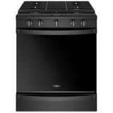Whirlpool WEG750H0HB Gas Range, 5.8 cu. ft. Capacity, 30 inch Exterior Width, Self Clean, True Convection, 5 Burners, Storage Drawer, Yes, 17,000 BTU Highest Burner, Black colour