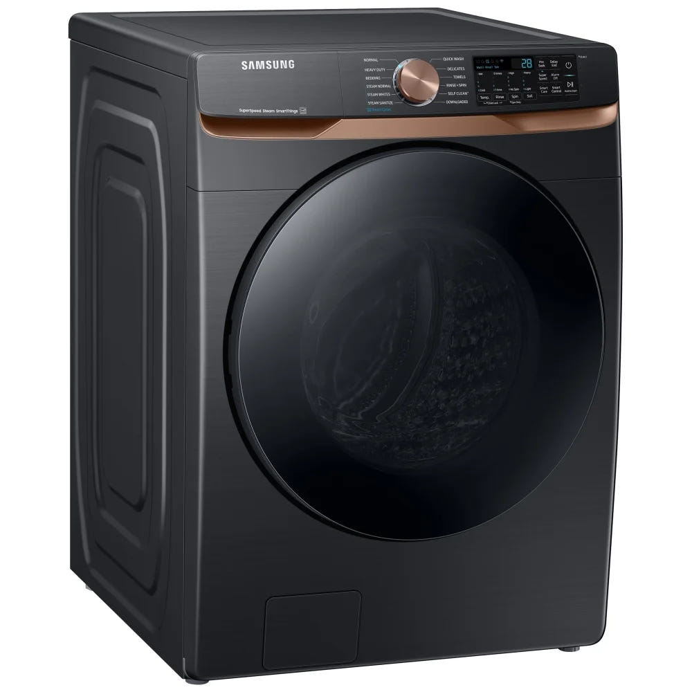 Samsung WF50BG8300AVUS Front Load Washer, ENERGY STAR Certified, 5.8 cu. ft. Washer Capacity, 1,200 RPM Washer Spin Speed, 12 Wash Cycles, 5 Temperature Settings, Water Heater, Steam Clean, Wifi Enabled, Black colour