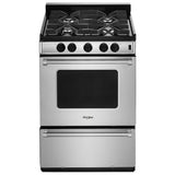 Whirlpool WFG500M4HS Gas Range, 2.96 cu. ft. Capacity, 24 inch Exterior Width, Manual Clean, 4 Burners, Broiler Drawer, 15,000 BTU Highest Burner, Stainless Steel colour