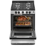 Whirlpool WFG500M4HS Gas Range, 2.96 cu. ft. Capacity, 24 inch Exterior Width, Manual Clean, 4 Burners, Broiler Drawer, 15,000 BTU Highest Burner, Stainless Steel colour