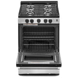 Whirlpool WFG500M4HS Gas Range, 2.96 cu. ft. Capacity, 24 inch Exterior Width, Manual Clean, 4 Burners, Broiler Drawer, 15,000 BTU Highest Burner, Stainless Steel colour