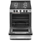 Whirlpool WFG500M4HS Gas Range, 2.96 cu. ft. Capacity, 24 inch Exterior Width, Manual Clean, 4 Burners, Broiler Drawer, 15,000 BTU Highest Burner, Stainless Steel colour