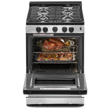 Whirlpool WFG500M4HS Gas Range, 2.96 cu. ft. Capacity, 24 inch Exterior Width, Manual Clean, 4 Burners, Broiler Drawer, 15,000 BTU Highest Burner, Stainless Steel colour