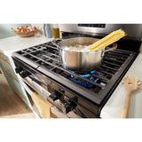 Whirlpool WFGS3530RB Gas Range, 5 cu. ft. Capacity, 30 inch Exterior Width, Self Clean, 4 Burners, Storage Drawer, 15,000 BTU Highest Burner, Black colour