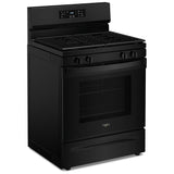 Whirlpool WFGS3530RB Gas Range, 5 cu. ft. Capacity, 30 inch Exterior Width, Self Clean, 4 Burners, Storage Drawer, 15,000 BTU Highest Burner, Black colour
