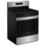 Whirlpool WFGS3530RS Gas Range, 5 cu. ft. Capacity, 30 inch Exterior Width, Self Clean, 4 Burners, Storage Drawer, 15,000 BTU Highest Burner, Stainless Steel colour