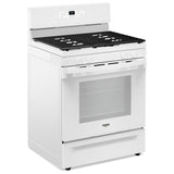 Whirlpool WFGS3530RW Gas Range, 5.3 cu. ft. Capacity, 30 inch Exterior Width, Self Clean, 4 Burners, Storage Drawer, 15,000 BTU Highest Burner, white colour