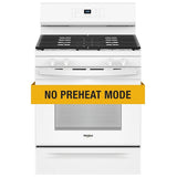 Whirlpool WFGS3530RW Gas Range, 5.3 cu. ft. Capacity, 30 inch Exterior Width, Self Clean, 4 Burners, Storage Drawer, 15,000 BTU Highest Burner, white colour