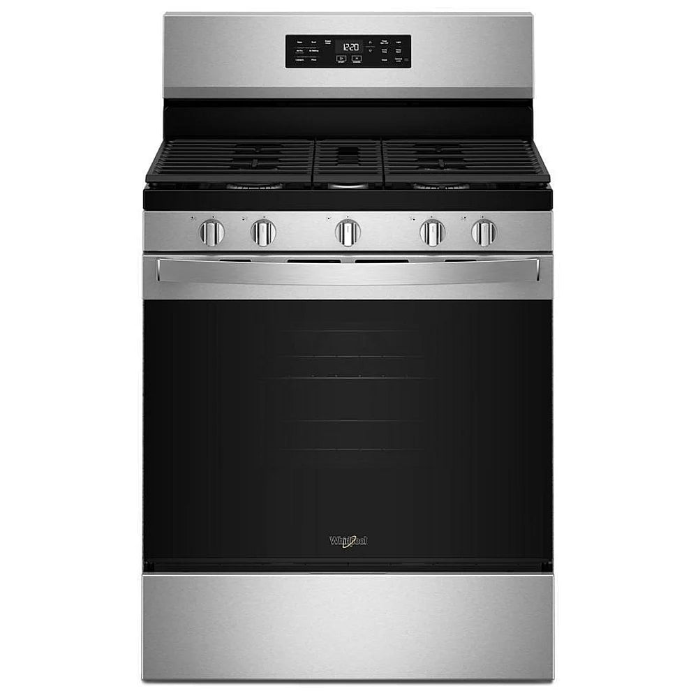 Whirlpool WFGS4530SZ Gas Range, 5.3 cu. ft. Capacity, 30 inch Exterior Width, Steam Clean, Convection, 5 Burners, Storage Drawer, Air Fry, 15,000 BTU Highest Burner, FingerPrint Resistant Stainless Steel colour