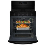Whirlpool WFGS5030RB Gas Range, 5 cu. ft. Capacity, 30 inch Exterior Width, Self Clean, Convection, Storage Drawer, Yes, 18,000 BTU Highest Burner, Black Stainless Steel colour