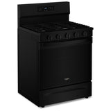 Whirlpool WFGS5030RB Gas Range, 5 cu. ft. Capacity, 30 inch Exterior Width, Self Clean, Convection, Storage Drawer, Yes, 18,000 BTU Highest Burner, Black Stainless Steel colour