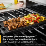 Whirlpool WFGS5030RV Gas Range, 5 cu. ft. Capacity, 30 inch Exterior Width, Self Clean, Convection, Storage Drawer, Yes, 18,000 BTU Highest Burner, Black colour