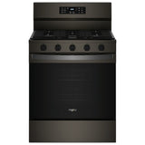 Whirlpool WFGS5030RV Gas Range, 5 cu. ft. Capacity, 30 inch Exterior Width, Self Clean, Convection, Storage Drawer, Yes, 18,000 BTU Highest Burner, Black colour