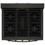 Whirlpool WFGS5030RV Gas Range, 5 cu. ft. Capacity, 30 inch Exterior Width, Self Clean, Convection, Storage Drawer, Yes, 18,000 BTU Highest Burner, Black colour