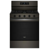 Whirlpool WFGS5030RV Gas Range, 5 cu. ft. Capacity, 30 inch Exterior Width, Self Clean, Convection, Storage Drawer, Yes, 18,000 BTU Highest Burner, Black colour