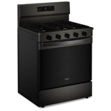 Whirlpool WFGS5030RV Gas Range, 5 cu. ft. Capacity, 30 inch Exterior Width, Self Clean, Convection, Storage Drawer, Yes, 18,000 BTU Highest Burner, Black colour