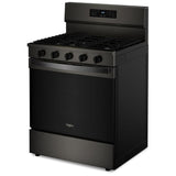 Whirlpool WFGS5030RV Gas Range, 5 cu. ft. Capacity, 30 inch Exterior Width, Self Clean, Convection, Storage Drawer, Yes, 18,000 BTU Highest Burner, Black colour