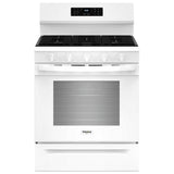 Whirlpool WFGS5030RW Gas Range, 5 cu. ft. Capacity, 30 inch Exterior Width, Self Clean, Convection, Storage Drawer, Yes, 18,000 BTU Highest Burner, White colour