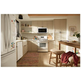 Whirlpool WFGS5030RW Gas Range, 5 cu. ft. Capacity, 30 inch Exterior Width, Self Clean, Convection, Storage Drawer, Yes, 18,000 BTU Highest Burner, White colour