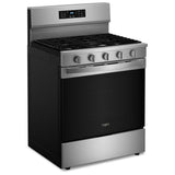 Whirlpool WFGS5030RZ Gas Range, 5 cu. ft. Capacity, 30 inch Exterior Width, Self Clean, Convection, Storage Drawer, Yes, 18,000 BTU Highest Burner, Stainless Steel colour