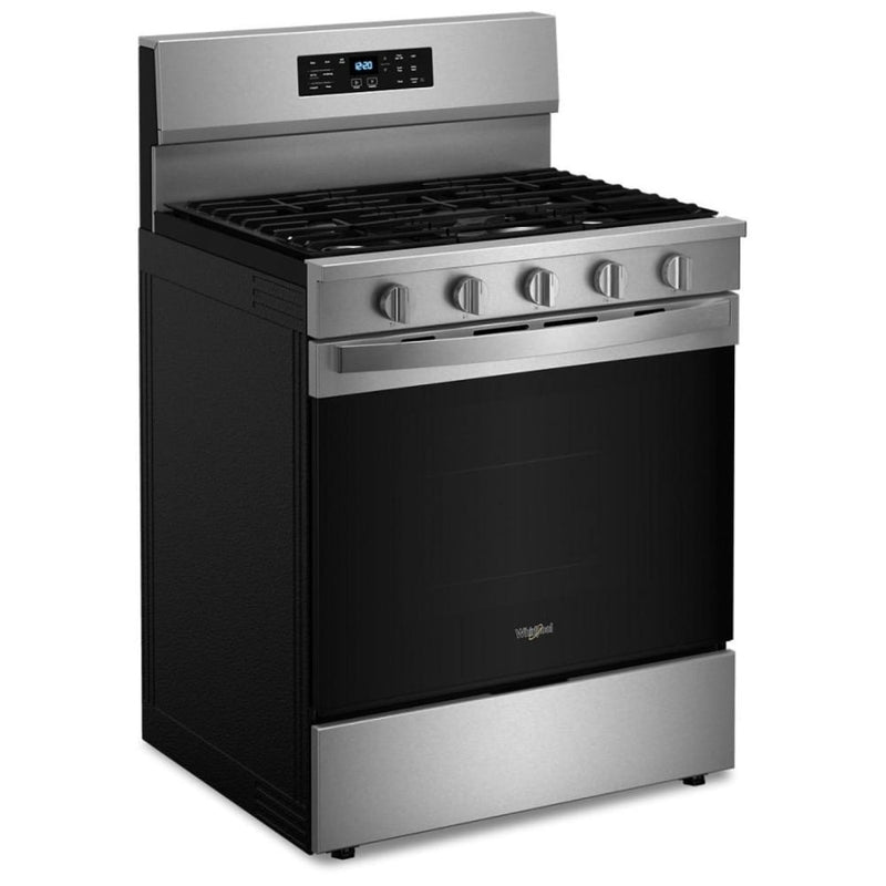 Whirlpool WFGS5030RZ Gas Range, 5 cu. ft. Capacity, 30 inch Exterior Width, Self Clean, Convection, Storage Drawer, Yes, 18,000 BTU Highest Burner, Stainless Steel colour