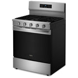 Whirlpool WFGS5030RZ Gas Range, 5 cu. ft. Capacity, 30 inch Exterior Width, Self Clean, Convection, Storage Drawer, Yes, 18,000 BTU Highest Burner, Stainless Steel colour