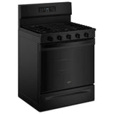 Whirlpool WFGS5730SB Gas Range, 5.0 cu. ft. Capacity, 30 inch Exterior Width, Self Clean, Convection, 5 Burners, Storage Drawer, Air Fry, 18,000 BTU Highest Burner, Black colour