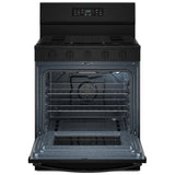 Whirlpool WFGS5730SB Gas Range, 5.0 cu. ft. Capacity, 30 inch Exterior Width, Self Clean, Convection, 5 Burners, Storage Drawer, Air Fry, 18,000 BTU Highest Burner, Black colour