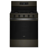 Whirlpool WFGS5730SV Gas Range, 5.0 cu. ft. Capacity, 30 inch Exterior Width, Self Clean, Convection, 5 Burners, Storage Drawer, Air Fry, 18,000 BTU Highest Burner, Black Stainless colour