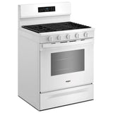 Whirlpool WFGS5730SW Gas Range, 5.0 cu. ft. Capacity, 30 inch Exterior Width, Self Clean, Convection, 5 Burners, Storage Drawer, Air Fry, 18,000 BTU Highest Burner, White colour