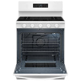 Whirlpool WFGS5730SW Gas Range, 5.0 cu. ft. Capacity, 30 inch Exterior Width, Self Clean, Convection, 5 Burners, Storage Drawer, Air Fry, 18,000 BTU Highest Burner, White colour