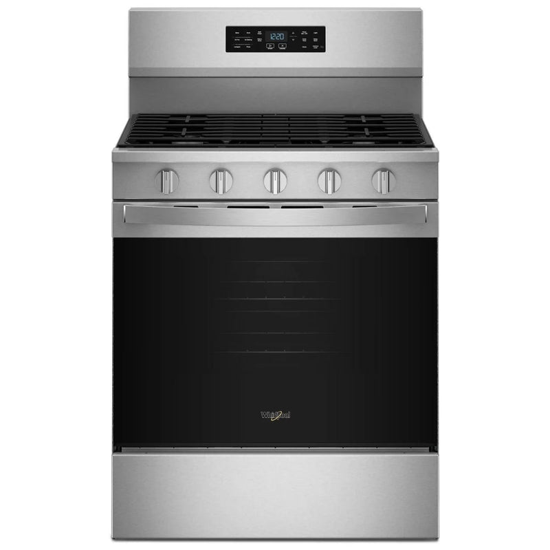 Whirlpool WFGS5730SZ Gas Range, 5.0 cu. ft. Capacity, 30 inch Exterior Width, Self Clean, Convection, 5 Burners, Storage Drawer, Air Fry, 18,000 BTU Highest Burner, FingerPrint Resistant Stainless Steel colour