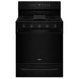 Whirlpool WFGS7530RB Gas Range, 5.3 cu. ft. Capacity, 30 inch Exterior Width, Self Clean, True Convection, 5 Burners, Storage Drawer, Yes, 18,000 BTU Highest Burner, Black colour