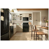 Whirlpool WFGS7530RB Gas Range, 5.3 cu. ft. Capacity, 30 inch Exterior Width, Self Clean, True Convection, 5 Burners, Storage Drawer, Yes, 18,000 BTU Highest Burner, Black colour