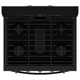 Whirlpool WFGS7530RB Gas Range, 5.3 cu. ft. Capacity, 30 inch Exterior Width, Self Clean, True Convection, 5 Burners, Storage Drawer, Yes, 18,000 BTU Highest Burner, Black colour
