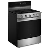 Whirlpool WFGS7530RZ Gas Range, 5.3 cu. ft. Capacity, 30 inch Exterior Width, Self Clean, True Convection, 5 Burners, Storage Drawer, Yes, 18,000 BTU Highest Burner, St colour
