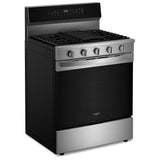 Whirlpool WFGS7530RZ Gas Range, 5.3 cu. ft. Capacity, 30 inch Exterior Width, Self Clean, True Convection, 5 Burners, Storage Drawer, Yes, 18,000 BTU Highest Burner, St colour