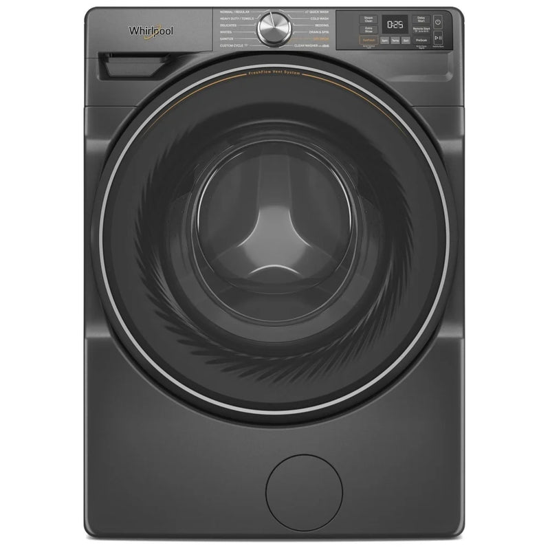 Whirlpool WFW5720RU Front Load Washer, 27 inch Width, 5.2 cu. ft. Washer Capacity, 1,160 RPM Washer Spin Speed, 12 Wash Cycles, 5 Temperature Settings, Steam Clean, ENERGY STAR Certified, Wifi Enabled, Black colour