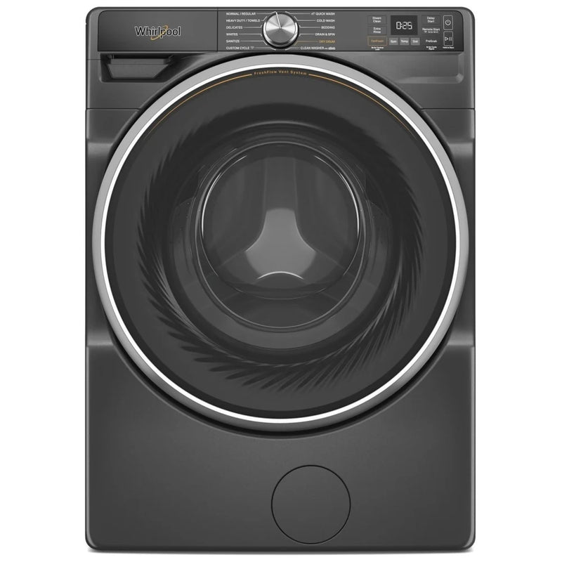 Whirlpool WFW6720RU Front Load Washer, 27 inch Width, 5.8 cu. ft. Washer Capacity, 1,160 RPM Washer Spin Speed, 12 Wash Cycles, 5 Temperature Settings, Water Heater, Steam Clean, ENERGY STAR Certified, Wifi Enabled, Black colour