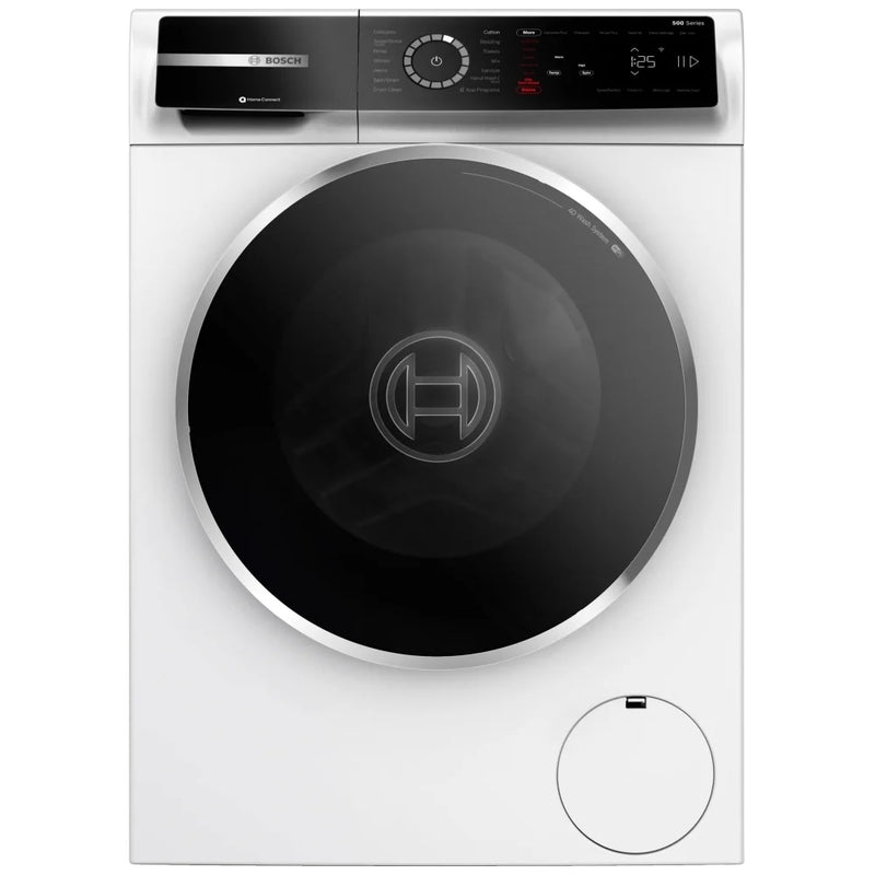 Bosch 500 Series WGB24600UC Front Load Washer, 24 inch Width, 2.4 cu. ft. Washer Capacity, 1,600 RPM Washer Spin Speed, 14 Wash Cycles, 4 Temperature Settings, Water Heater, ENERGY STAR Certified, Wifi Enabled, White colour
