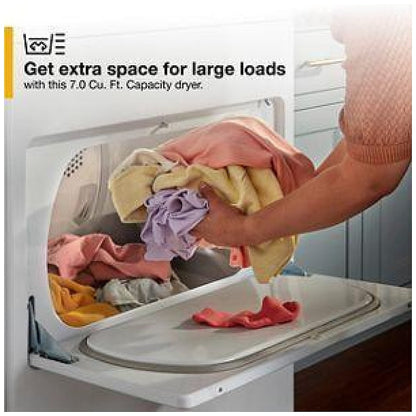 Whirlpool WGD5010LW Gas Dryer | 7.0 Cu. Ft. Capacity, 4 Temperature Settings, White