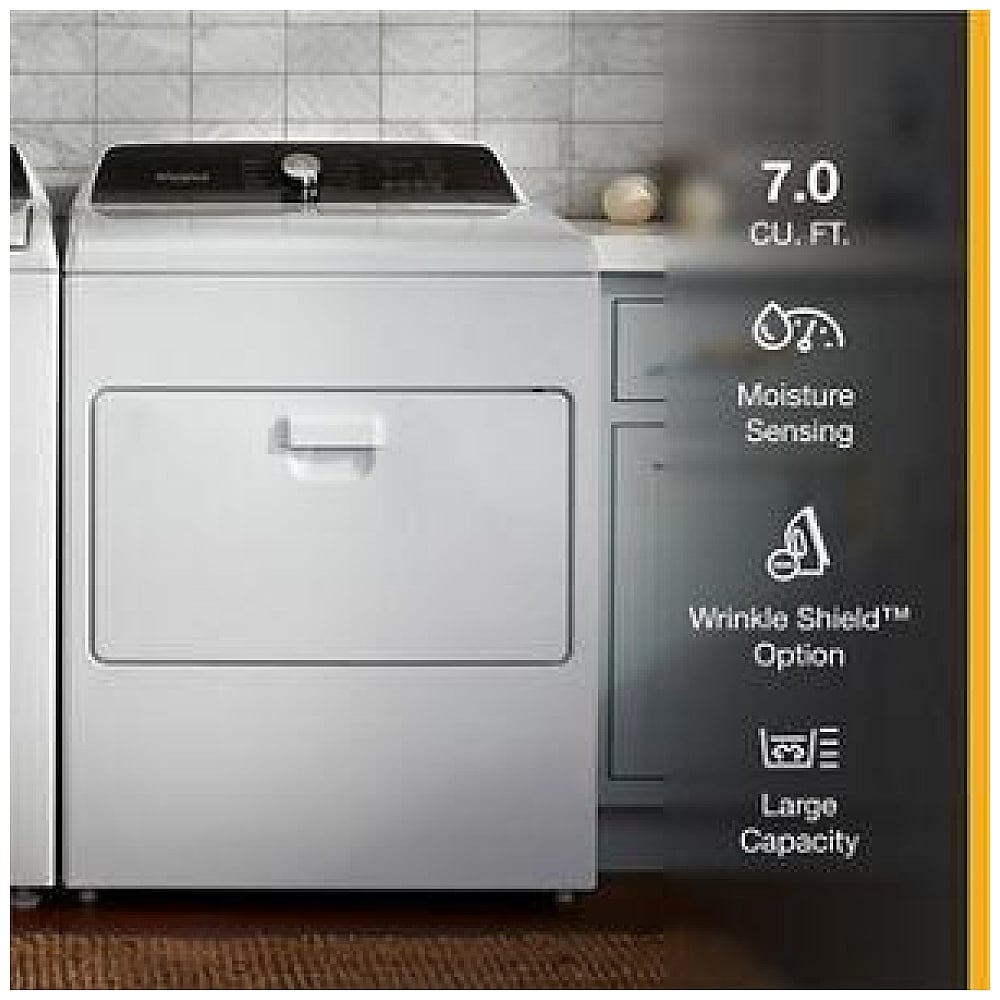 Whirlpool WGD5010LW Gas Dryer | 7.0 Cu. Ft. Capacity, 4 Temperature Settings, White