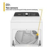 Whirlpool WGD5010LW Gas Dryer, 7 cu. ft. Dryer Capacity, 11 Dry Cycles, 4 Temperature Settings, Vented, White colour
