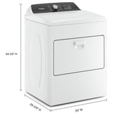 Whirlpool WGD5010LW Gas Dryer, 7 cu. ft. Dryer Capacity, 11 Dry Cycles, 4 Temperature Settings, Vented, White colour