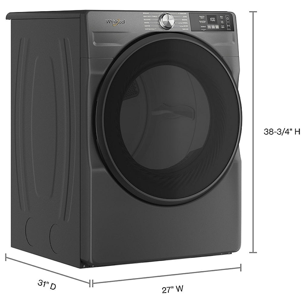 Whirlpool WGD5720RU Gas Dryer, 27.0 inch Width, 7.4 cu. ft. Capacity, Stackable, Black colour